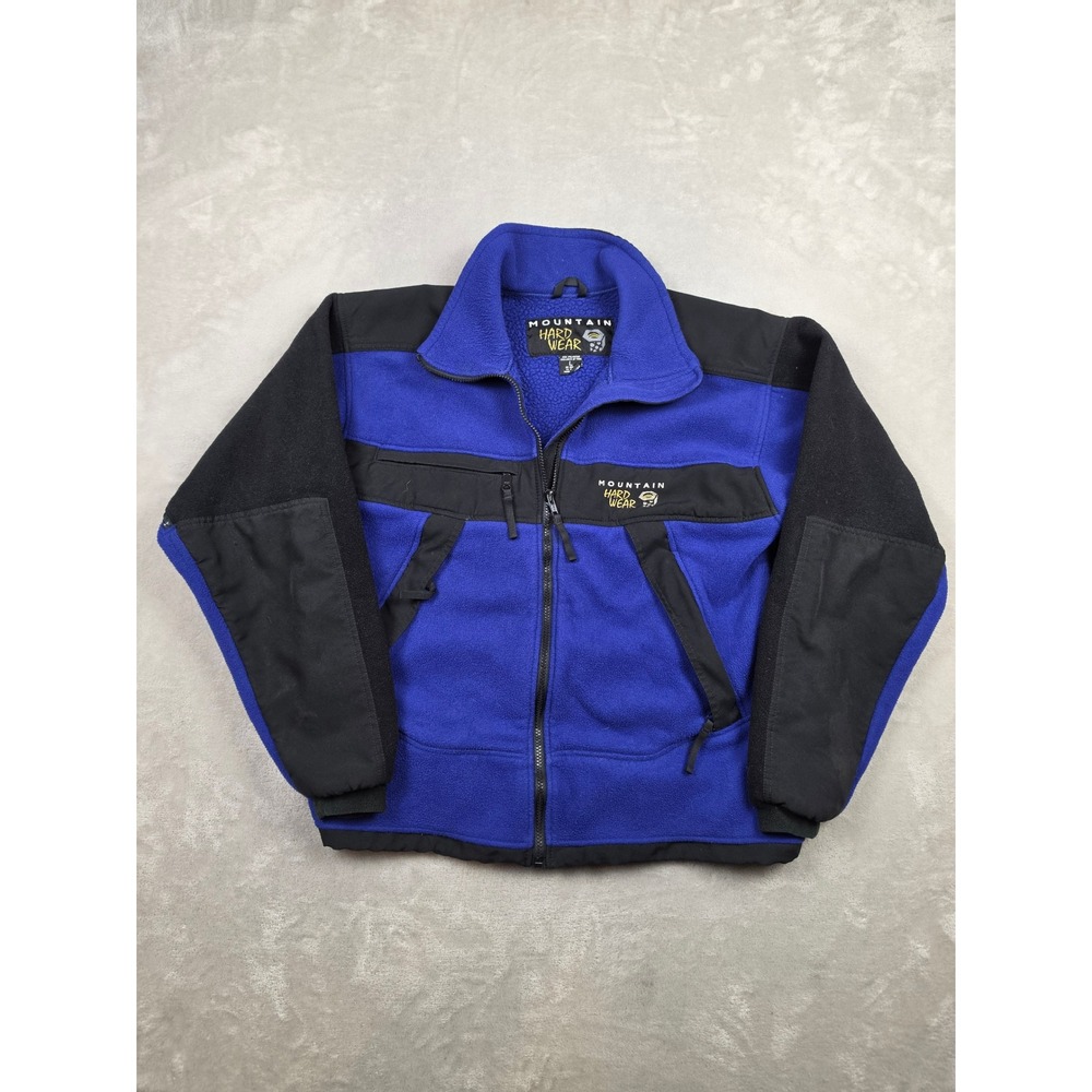 Mountain Hardwear Fleece Jacket Mens Large Blue Polartec Zip Gorpcore Fits Short